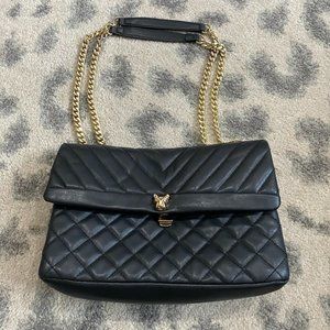 Topshop Panther Quilted Faux Leather Shoulder Bag